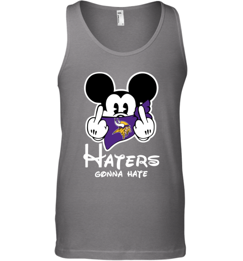 NFL Minnesota Vikings Haters Gonna Hate Mickey Mouse Disney Football T Shirt Vn18uPupnOB unisex tank 17 95 151514 front graphite heather