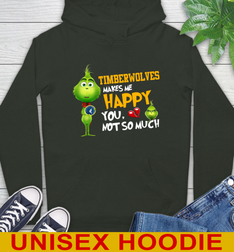 NBA Minnesota Timberwolves Makes Me Happy You Not So Much Grinch Basketball Sports Hoodie 12