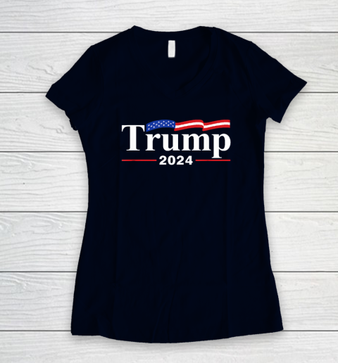 Trump 2024 Women's V-Neck T-Shirt 2