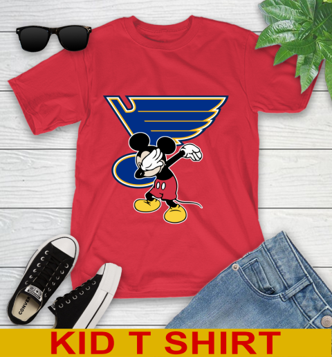 St.Louis Blues NHL Hockey Dabbing Mickey Disney Sports Youth T-Shirt 10