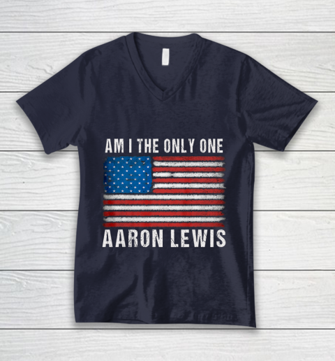 Am I The Only One Aaron Lewis Flag USA V-Neck T-Shirt 2