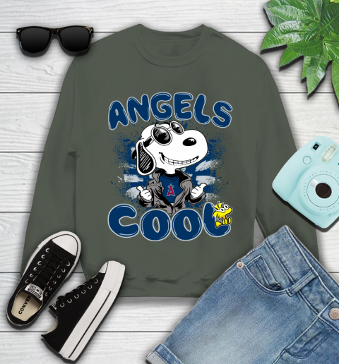 MLB Baseball Los Angeles Angels Cool Snoopy Shirt Youth Sweatshirt 7