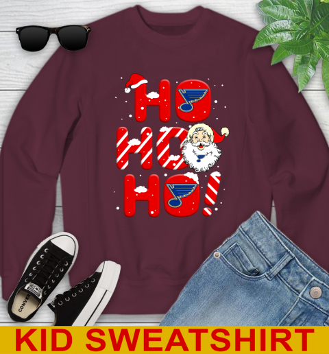 St.Louis Blues NHL Hockey Ho Ho Ho Santa Claus Merry Christmas Shirt Youth Sweatshirt 4