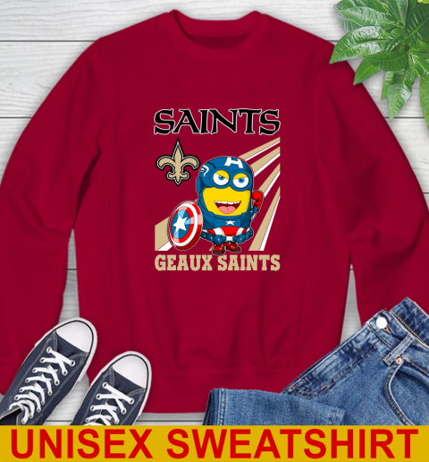 NFL Football New Orleans Saints Captain America Marvel Avengers Minion Shirt Sweatshirt 9