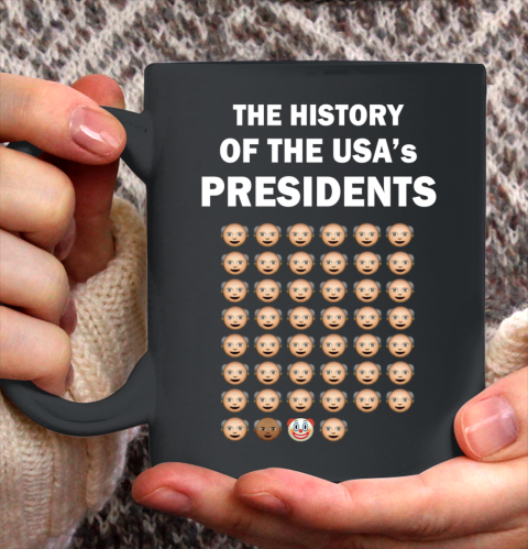 The History of The USA Presidents Emoji Style Anti Trump Updated with Biden Ceramic Mug 11oz