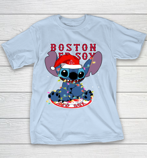 Boston Red Sox MLB noel stitch Baseball Christmas Youth T-Shirt 4