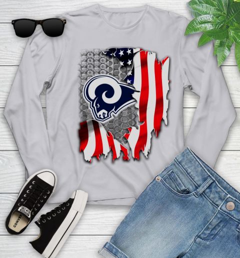 Los Angeles Rams NFL Football American Flag Youth Long Sleeve 5