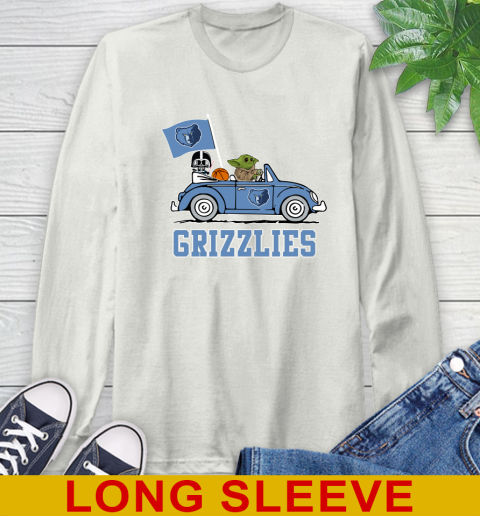 NBA Basketball Memphis Grizzlies Darth Vader Baby Yoda Driving Star Wars Shirt Long Sleeve T-Shirt 12