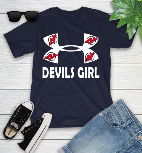 NHL New Jersey Devils Girl Under Armour Hockey Sports Youth T-Shirt 2
