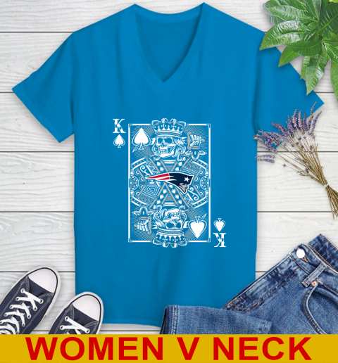 New England Patriots NFL Football The King Of Spades Death Cards Shirt Women's V-Neck T-Shirt 7