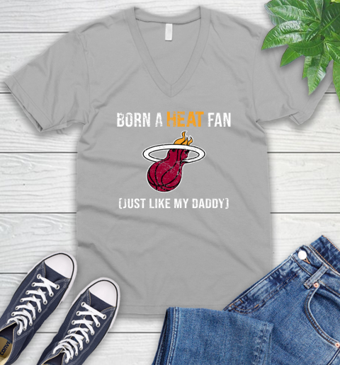 NBA Miami Heat Loyal Fan Just Like My Daddy Basketball Shirt V-Neck T-Shirt 3