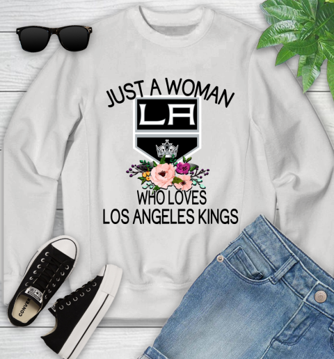 NHL Just A Woman Who Loves Los Angeles Kings Hockey Sports Youth Sweatshirt