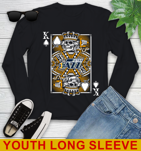 Utah Jazz NBA Basketball The King Of Spades Death Cards Shirt Youth Long Sleeve