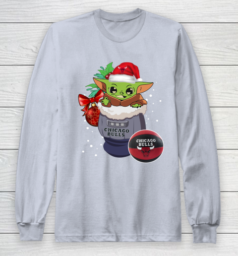 Chicago Bulls Christmas Baby Yoda Star Wars Funny Happy NBA Long Sleeve T-Shirt 6