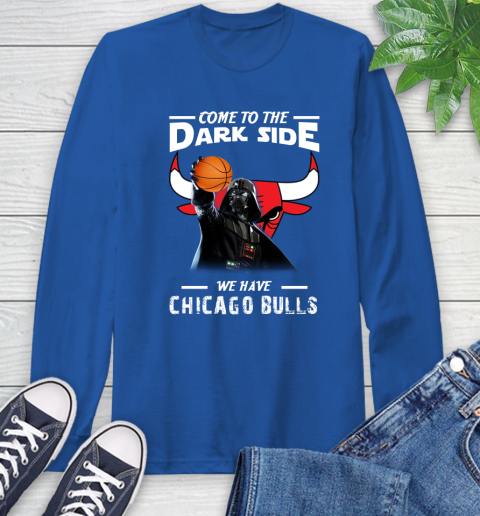 NBA Come To The Dark Side We Have Chicago Bulls Star Wars Darth Vader Basketball Long Sleeve T-Shirt 10