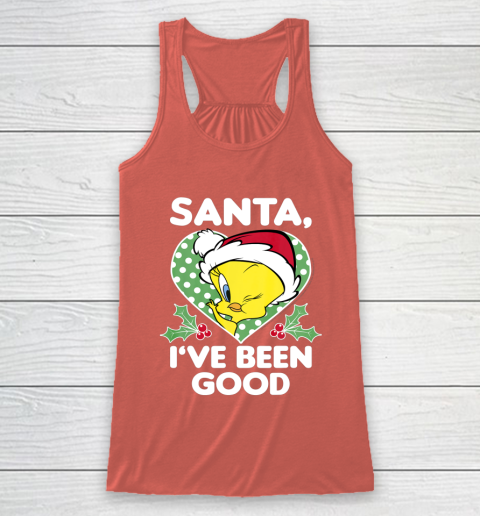 Looney Tunes Christmas Tweety Bird Santa I ve Been Good Racerback Tank 3