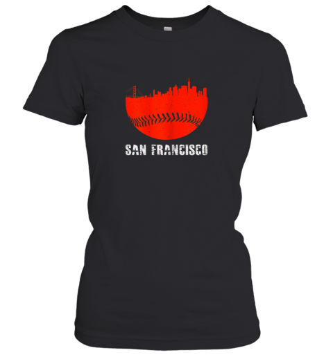 San Francisco Baseball Downtown Skyline For Fan Women's T-Shirt