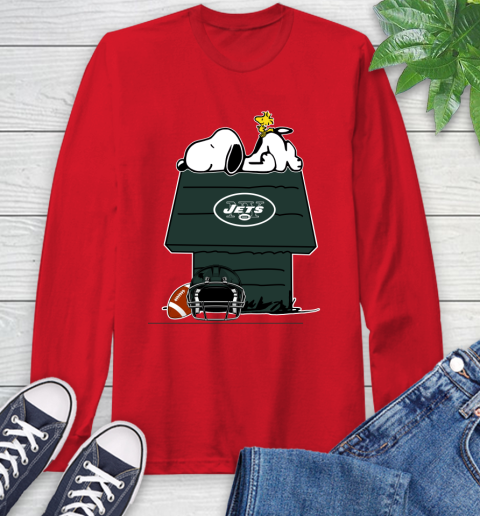 New York Jets NFL Football Snoopy Woodstock The Peanuts Movie Long Sleeve T-Shirt 10