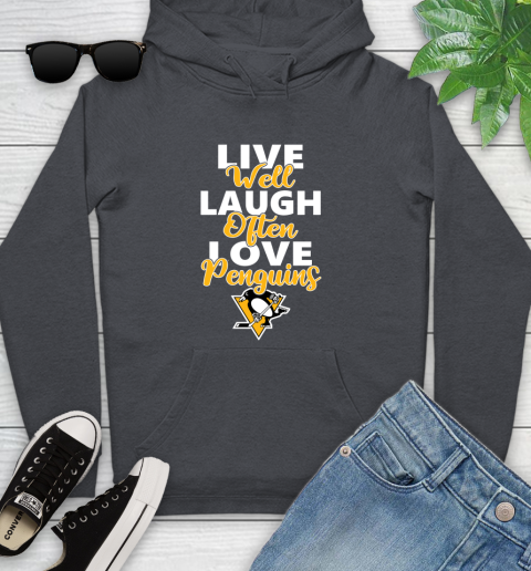 NHL Hockey Pittsburgh Penguins Live Well Laugh Often Love Shirt Youth Hoodie 8