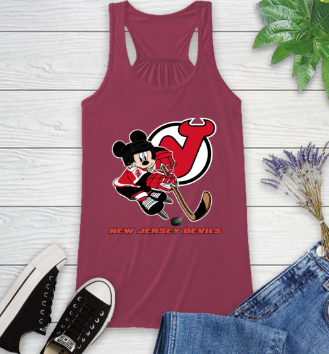 NHL New Jersey Devils Mickey Mouse Disney Hockey T Shirt Racerback Tank 8