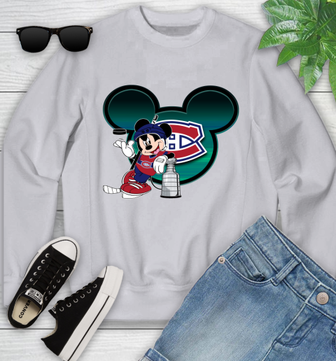 NHL Montreal Canadiens Stanley Cup Mickey Mouse Disney Hockey T Shirt Youth Sweatshirt 4