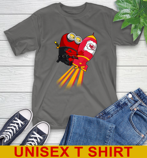 NFL Football Kansas City Chiefs Deadpool Minion Marvel Shirt T-Shirt - Image 11