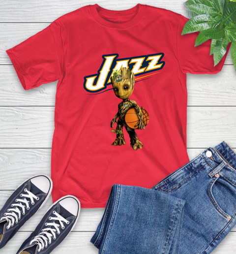 Utah Jazz NBA Basketball Groot Marvel Guardians Of The Galaxy T-Shirt 10
