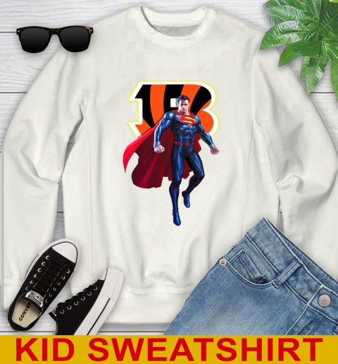 NFL Superman DC Sports Football Cincinnati Bengals Youth Sweatshirt