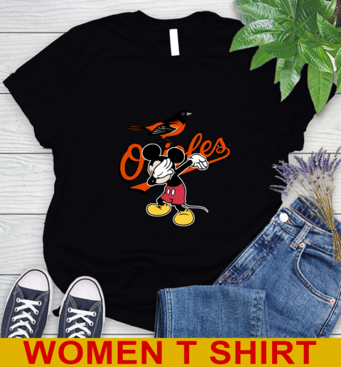Baltimore Orioles MLB Baseball Dabbing Mickey Disney Sports Women's T-Shirt 2