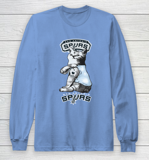 NBA Basketball My Cat Loves San Antonio Spurs Long Sleeve T-Shirt 8