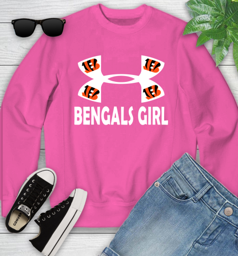 NFL Cincinnati Bengals Girl Under Armour Football Sports Youth Sweatshirt 6