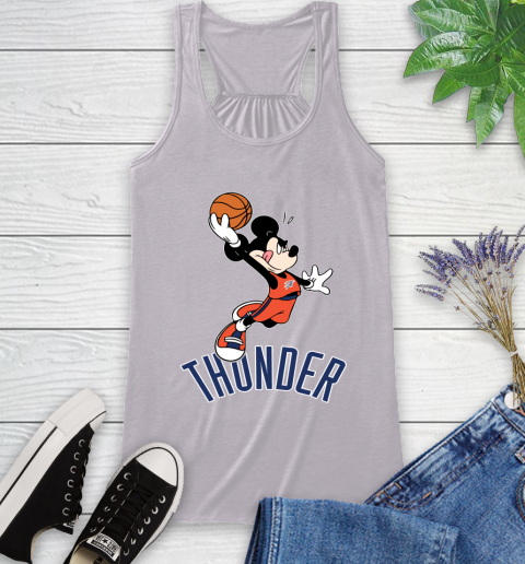 NBA Basketball Oklahoma City Thunder Cheerful Mickey Mouse Shirt Racerback Tank 5