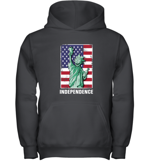 1p3h rick and morty statue of liberty independence day 4th of july shirts youth hoodie 43 front black