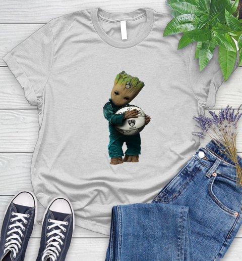 NBA Groot Guardians Of The Galaxy Basketball Sports Brooklyn Nets Women's T-Shirt