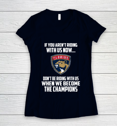 NHL Florida Panthers Hockey We Become The Champions Women's V-Neck T-Shirt 2
