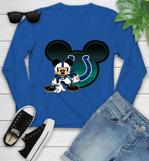 NFL Indianapolis Colts Mickey Mouse Disney Football T Shirt Youth Long Sleeve 9