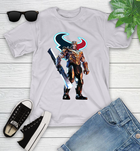 NFL Thanos Gauntlet Avengers Endgame Football Houston Texans Youth T-Shirt 4