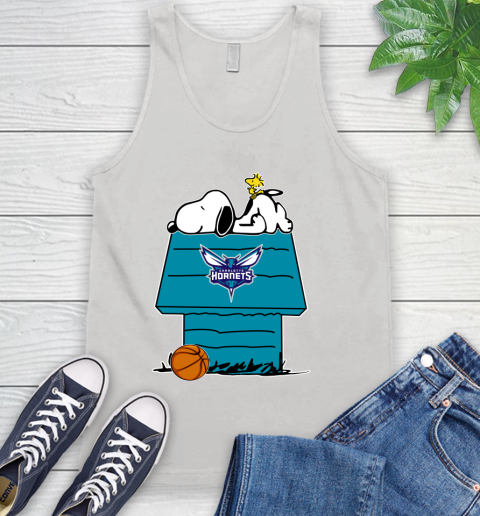 Charlotte Hornets NBA Basketball Snoopy Woodstock The Peanuts Movie Tank Top