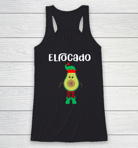 Elfocado  An Avocado Dressed As An Elf  Funny Racerback Tank