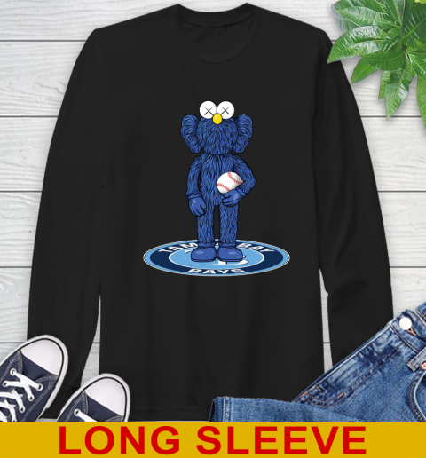 MLB Baseball Tampa Bay Rays Kaws Bff Blue Figure Shirt Long Sleeve T-Shirt 2