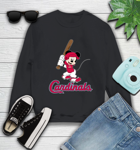 MLB Baseball St.Louis Cardinals Cheerful Mickey Mouse Shirt Sweatshirt
