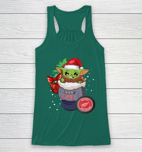 Detroit Red Wings Christmas Baby Yoda Star Wars Funny Happy NHL Racerback Tank 6