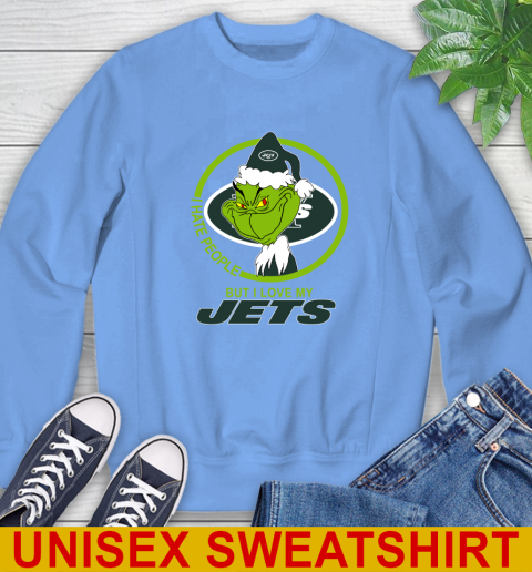 New York Jets NFL Christmas Grinch I Hate People But I Love My Favorite Football Team Sweatshirt 11