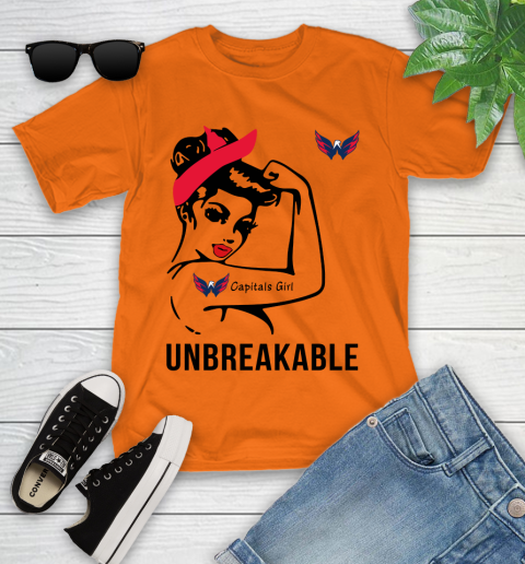 NHL Washington Capitals Girl Unbreakable Hockey Sports Youth T-Shirt 4