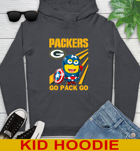 NFL Football Green Bay Packers Captain America Marvel Avengers Minion Shirt Youth Hoodie 9