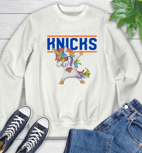 New York Knicks NBA Basketball Funny Unicorn Dabbing Sports Sweatshirt