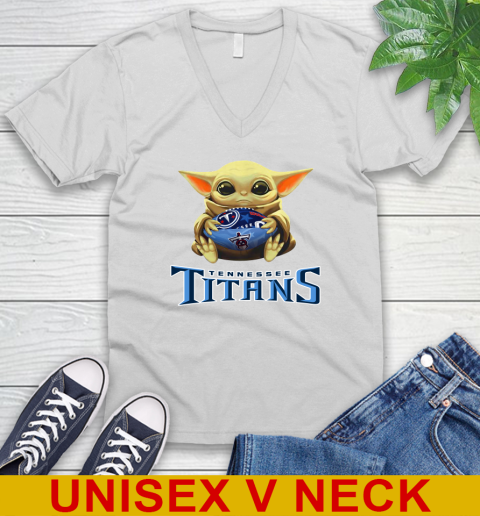 NFL Football Tennessee Titans Baby Yoda Star Wars Shirt V-Neck T-Shirt
