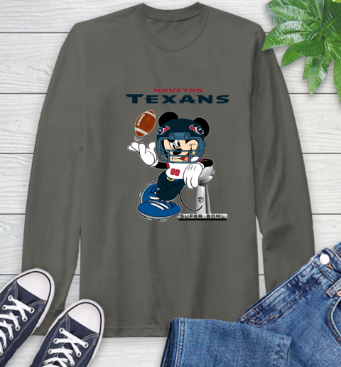 NFL Houston Texans Mickey Mouse Disney Super Bowl Football T Shirt Long Sleeve T-Shirt 8