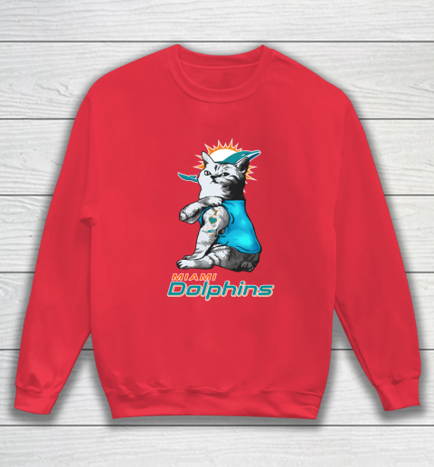 NFL Football My Cat Loves Miami Dolphins Sweatshirt 7