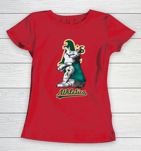 MLB Baseball My Cat Loves Oakland Athletics Women's T-Shirt 9